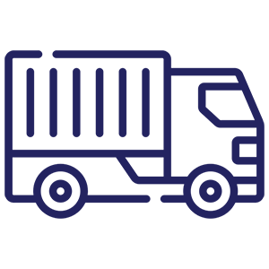 Outline of a delivery truck icon.